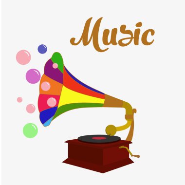 Old gramophone vector clipart