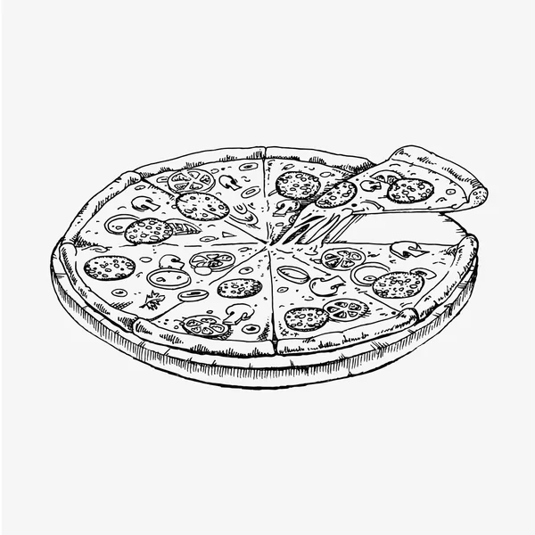 Ícone liso da pizza — Vetor de Stock