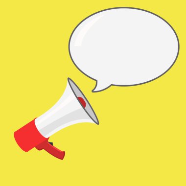 Hoparlör simgesi. Megafon işareti. Duyuru simgesi