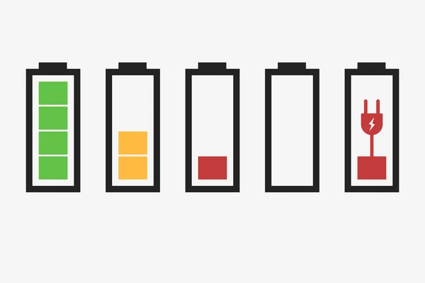 Symbole für die Batterieanzeige — Stockvektor