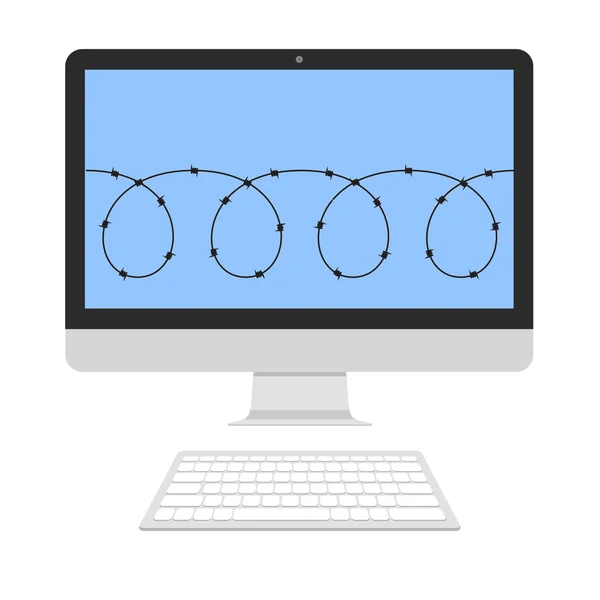 Prikkeldraad op scherm — Stockvector