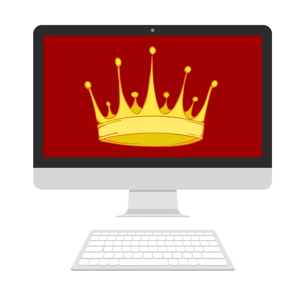 Krone auf dem Bildschirm — Stockvektor