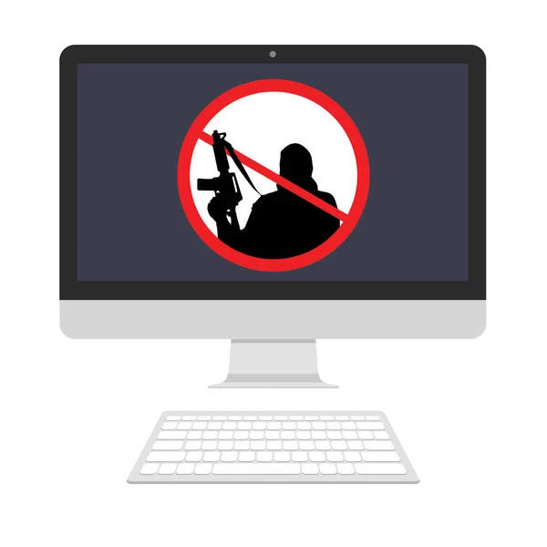 Stop terrorism icon — Stock Vector