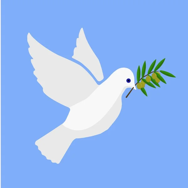 Peace dove with olive branch — Stock Vector