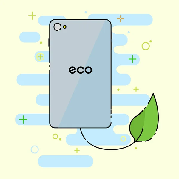 Zielony eco telefon — Wektor stockowy