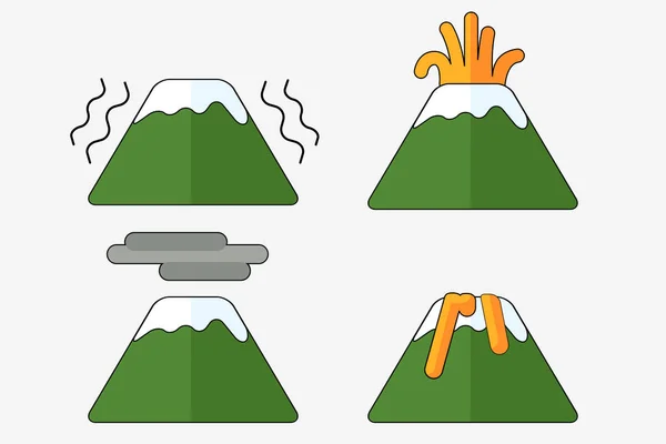 Logotipo de la erupción de volcán, vector ilustración sobre fondo blanco Gráficos Vectoriales