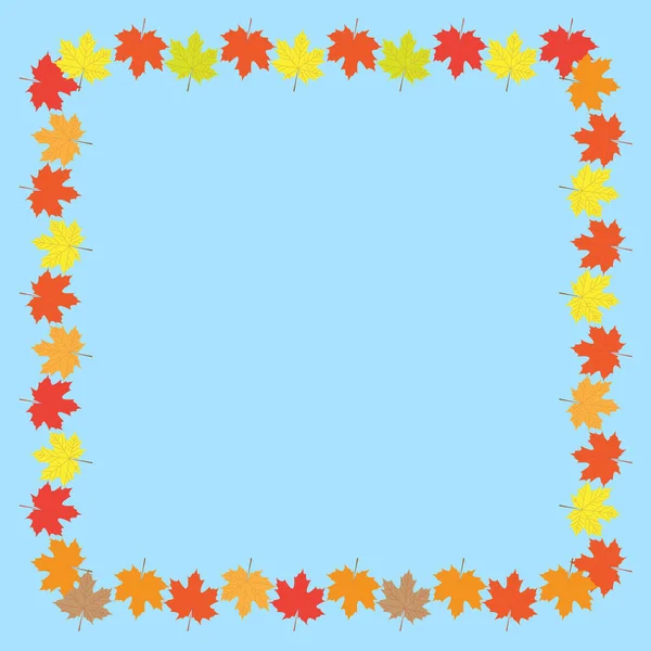Herfst Frame met esdoorn bladeren op witte achtergrond. Vectorillustratie. — Stockvector