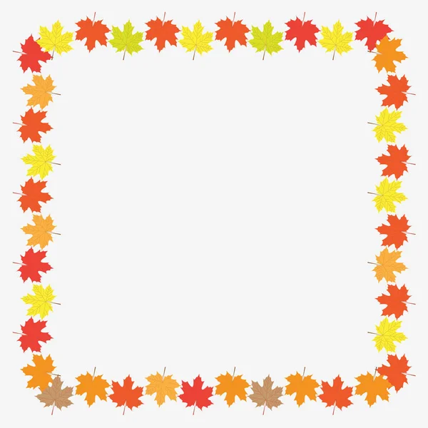 Herfst Frame met esdoorn bladeren op witte achtergrond. Vectorillustratie. — Stockvector