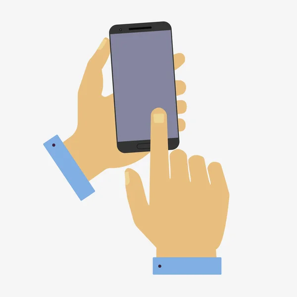Zestaw z ręki trzymającej inteligentny telefon — Wektor stockowy