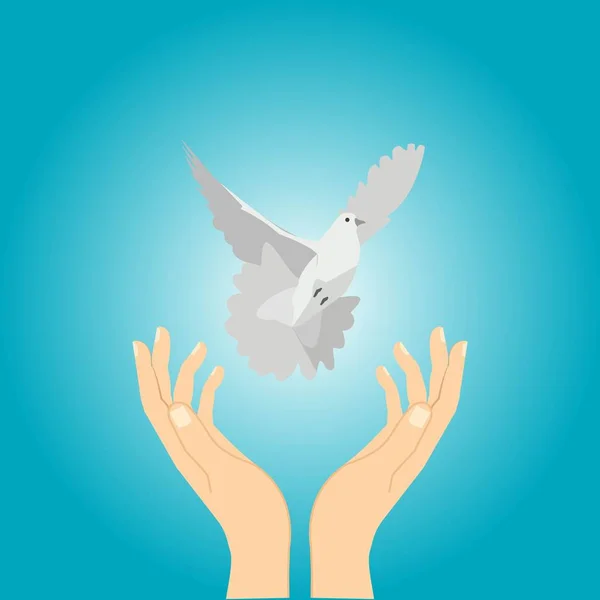 Mains et colombes — Image vectorielle