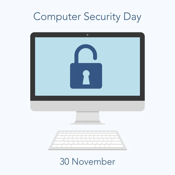 计算机安全的一天。11 月 30 日 — 图库矢量图片