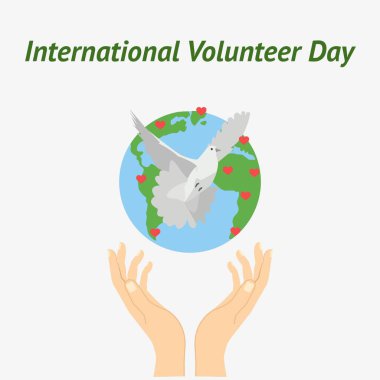 Vector illustration for International Volunteer Day clipart