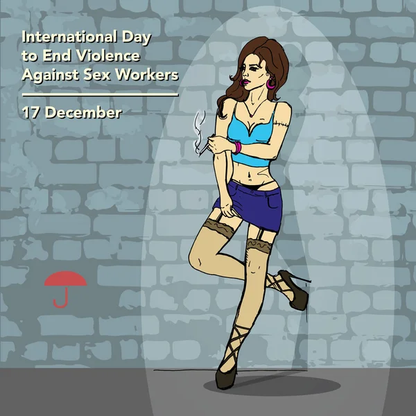 Internationella dagen mot våld mot sexarbetare. — Stock vektor