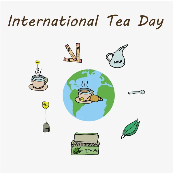 Nemzetközi Tea napon, december 15-én — Stock Vector