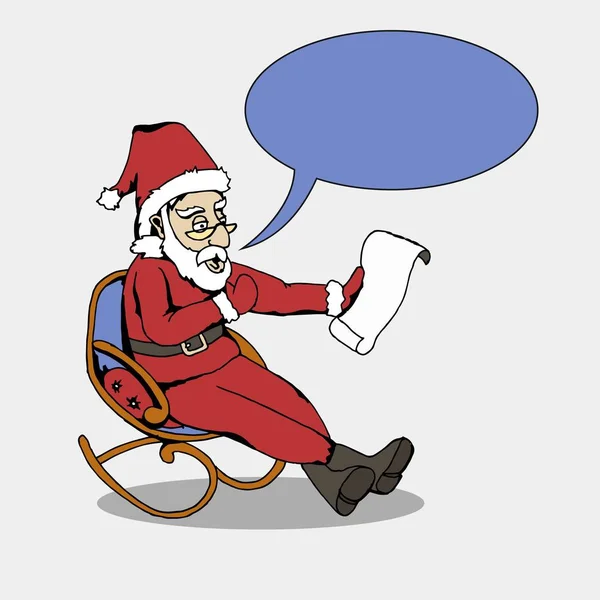 Santa con carta — Vector de stock