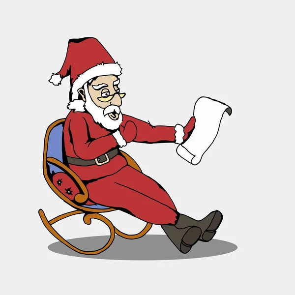 Santa con carta — Vector de stock