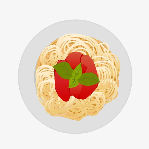 Spaghetti bolognese na białym tle na ilustracji wektorowych biały — Wektor stockowy