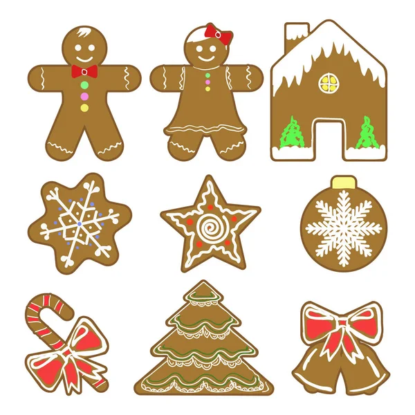 別の gingerbreads のセット — ストックベクタ