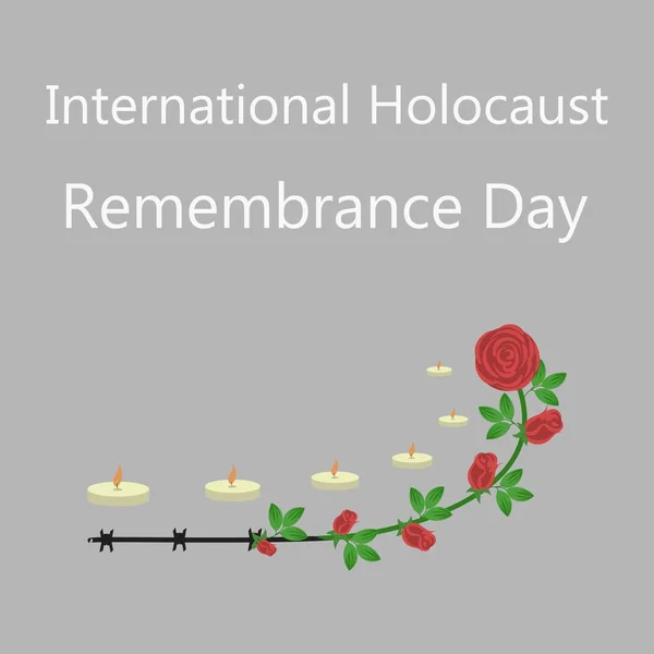 Día del Recuerdo de Sobrevivientes del Holocausto — Vector de stock