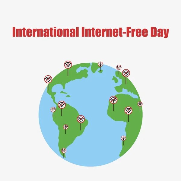 Giornata internazionale senza Internet — Vettoriale Stock