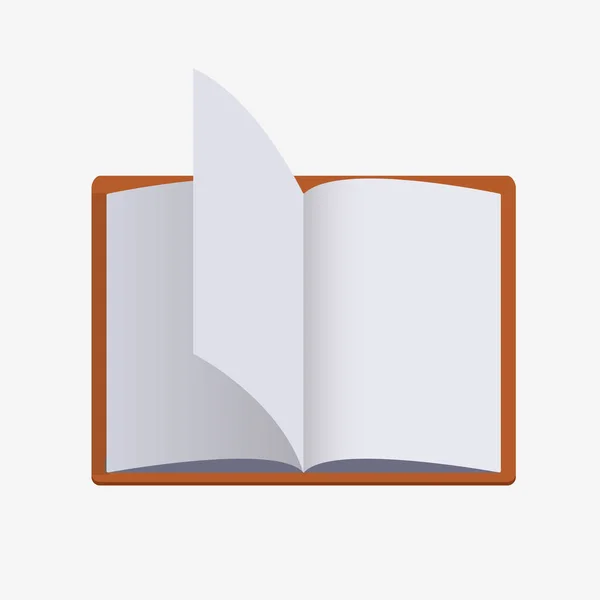 Roter Einband aufgeschlagenes Buch mit flatternden Seiten — Stockvektor
