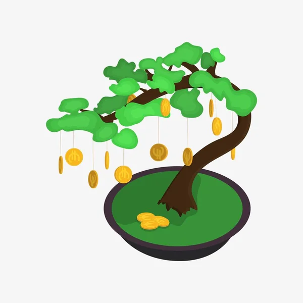 Ilustração árvore de dinheiro — Vetor de Stock