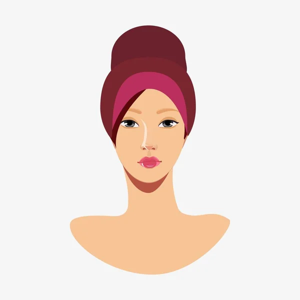 Hermosa cara de mujer joven — Vector de stock