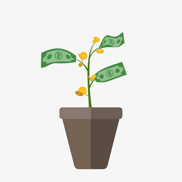 Árbol de dinero ilustración — Vector de stock