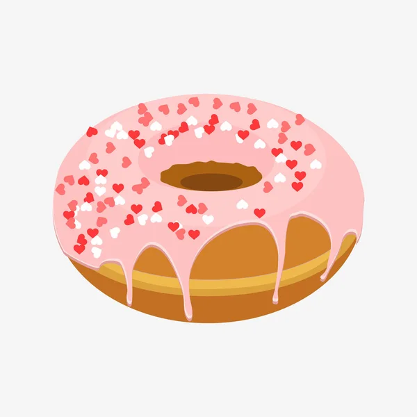 Donut com polvilhas isoladas sobre fundo branco — Vetor de Stock