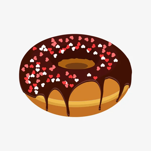 Donut avec des aspersions isolées sur fond blanc — Image vectorielle