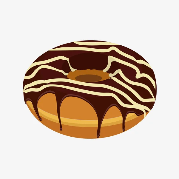 Donut avec des aspersions isolées sur fond blanc — Image vectorielle