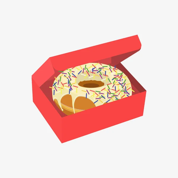 Donut avec des aspersions isolées sur fond blanc — Image vectorielle