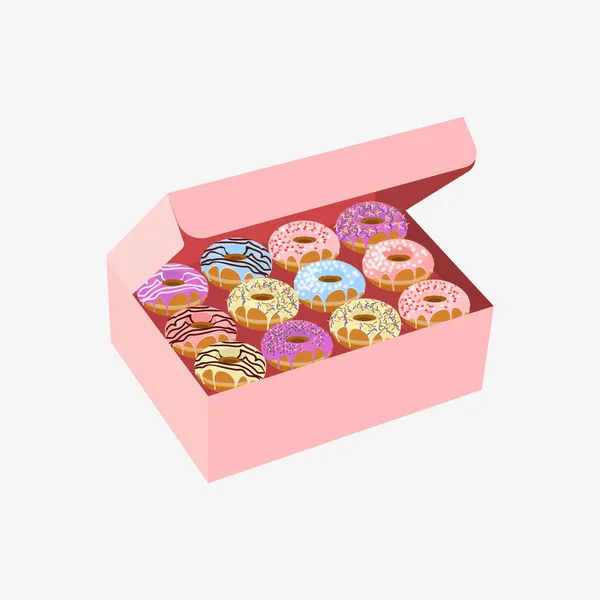 Donut con aspersiones aisladas sobre fondo blanco — Archivo Imágenes Vectoriales