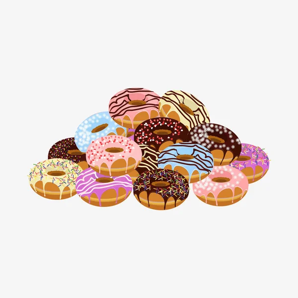 Donut avec des aspersions isolées sur fond blanc — Image vectorielle