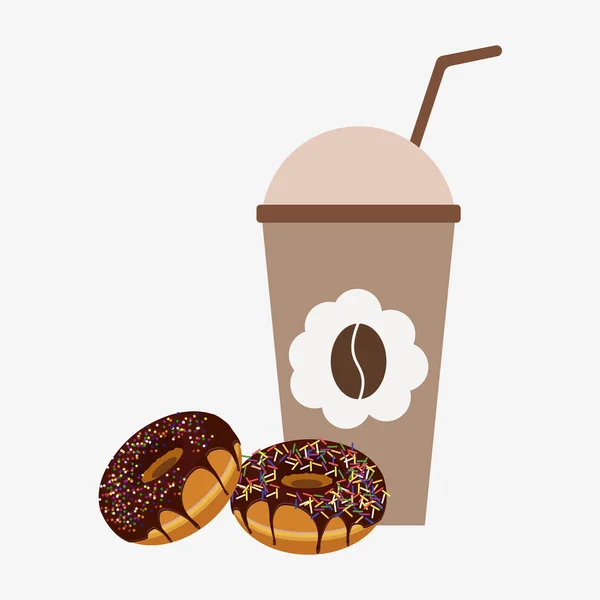 Donut avec des aspersions isolées sur fond blanc — Image vectorielle