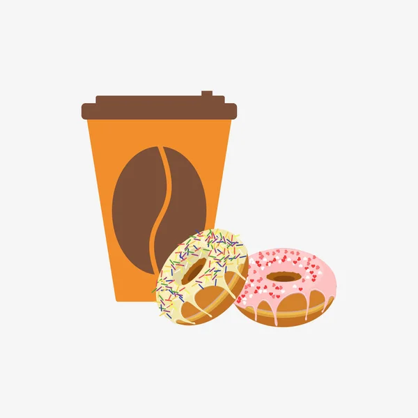 Donut avec des aspersions isolées sur fond blanc — Image vectorielle