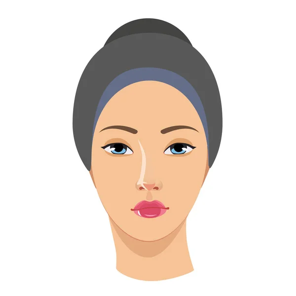 Hermosa cara de mujer joven — Vector de stock