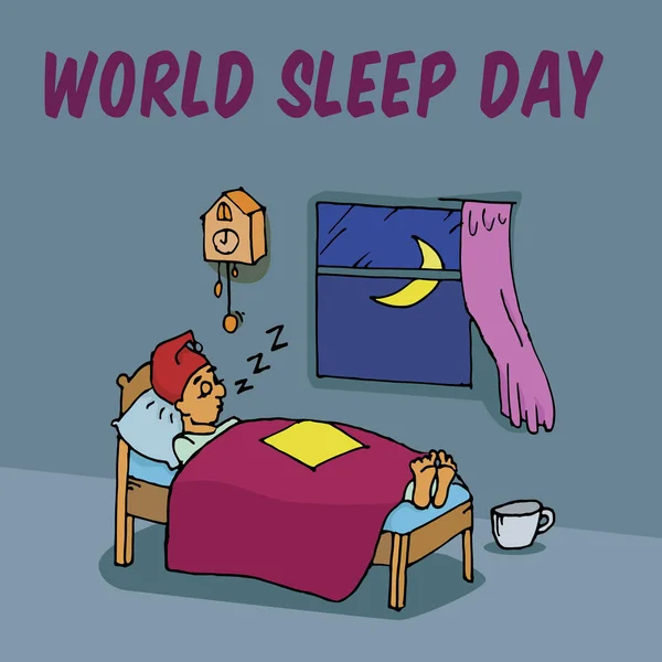 Giornata mondiale del sonno — Vettoriale Stock