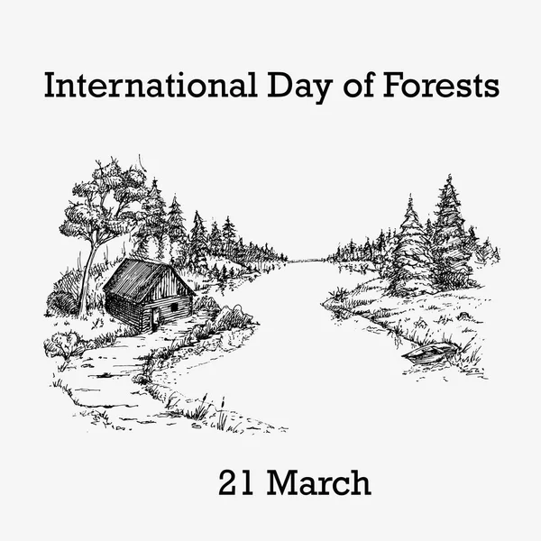 Giornata internazionale delle foreste — Vettoriale Stock