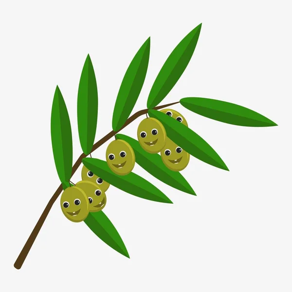 Icône de caractère olive — Image vectorielle