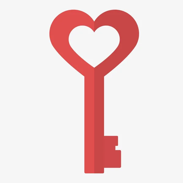 Icono clave forma corazón — Archivo Imágenes Vectoriales