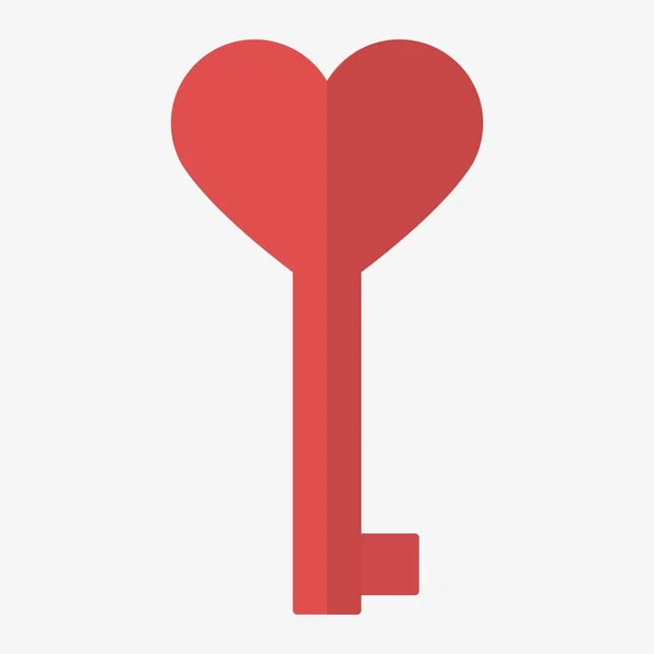 Forme du coeur icône clé — Image vectorielle