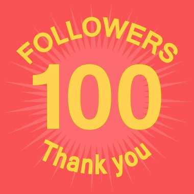 100 takipçileri illüstrasyon teşekkür ederiz