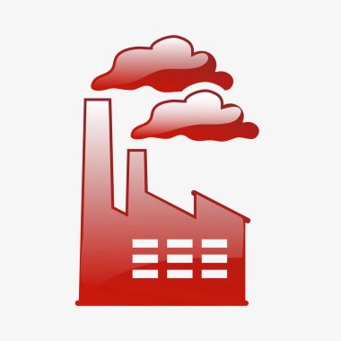 İzole fabrika simgesi