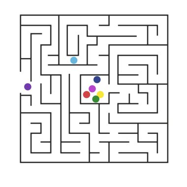 Giriş ve çıkışı olan labirent.