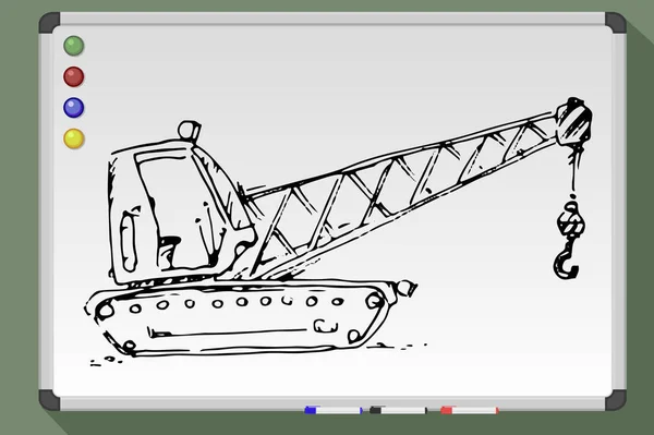 Croquis vectoriel Grue à tour de bâtiment — Image vectorielle