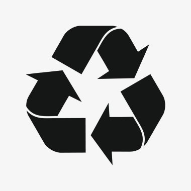 Beyaz arkaplanda geri dönüşüm işareti izole edildi