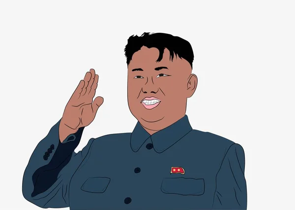 Illustration de personnage de caricature de Kim Jong Un — Image vectorielle