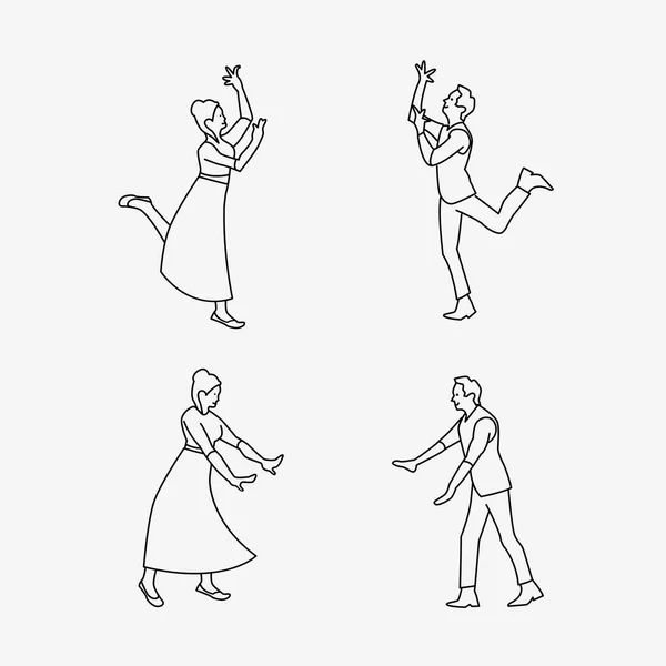 ダンス カップルの見取り図 — ストックベクタ