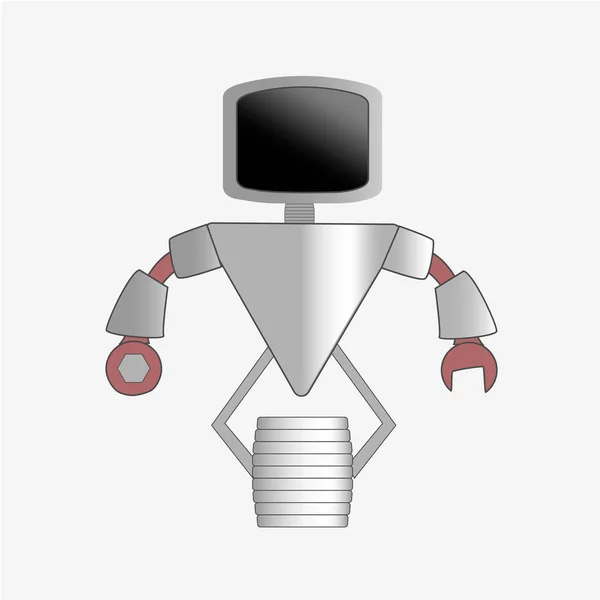 Robot icono de carácter con cuerpo completo — Vector de stock